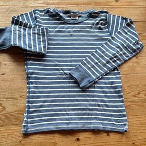 Polarn O. Pyret Kids Blue and White Striped Long Sleeve Tee